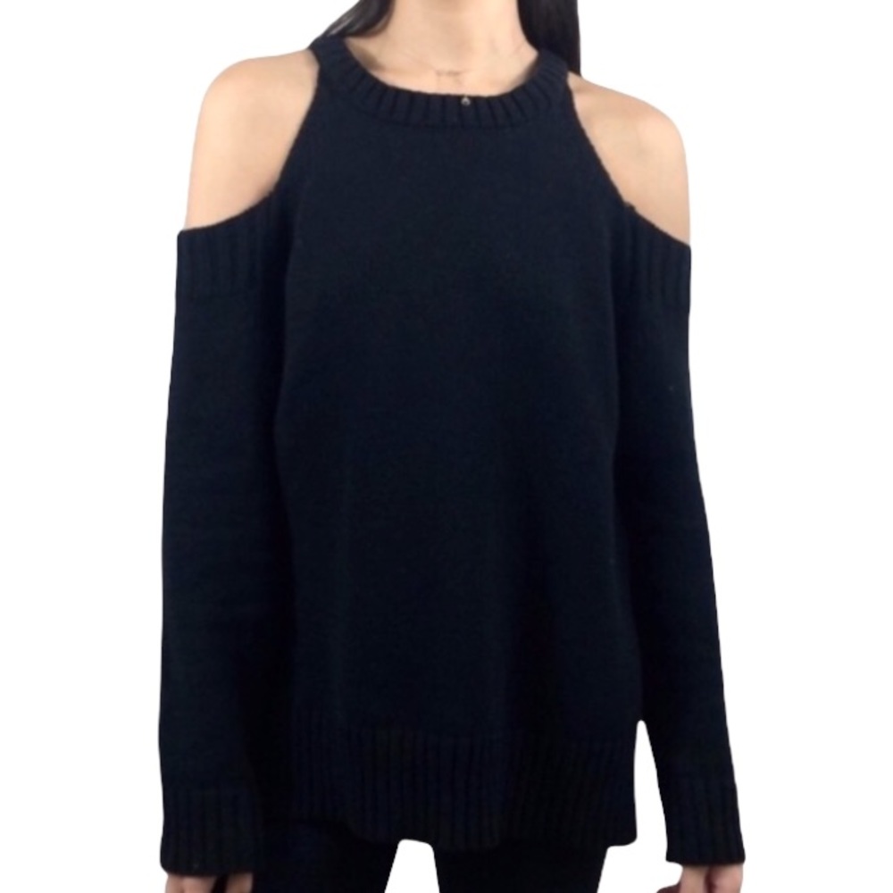 J.O.A Breath Easy Cold Shoulder Long Sleeve Pullover Sweater